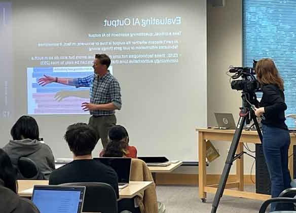 professor hansen in classroom